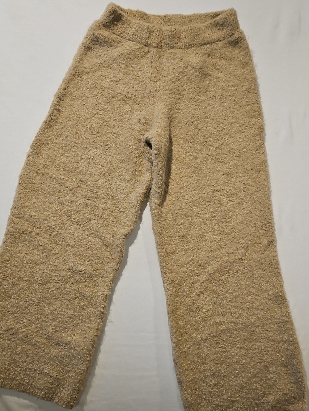 Zara Ladies Beige Plush Sweater Pants 0053